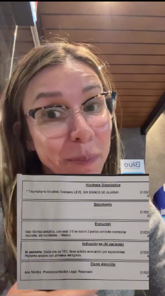 Parte médico por denuncia contra Fabricio Vasconcelos