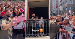 Con música de Bad Bunny: el registro viral del presidente Gabriel Boric en su salida de La Moneda