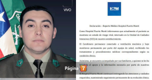 Revelan parte médico de carabinero baleado en Puerto Varas: está conectado a ventilación mecánica