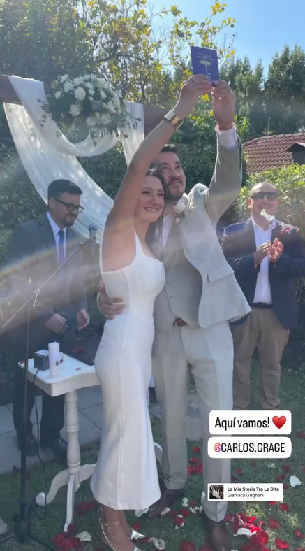 Periodista de CHV contrajo matrimonio tras 7 años de relación: compartió fotos de íntima ceremonia