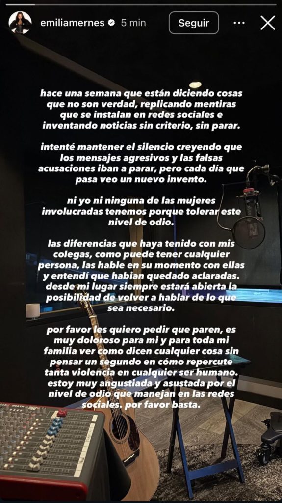 Emilia Mernes rompió el silencio tras el escándalo con Tini Stoessel y María Becerra: