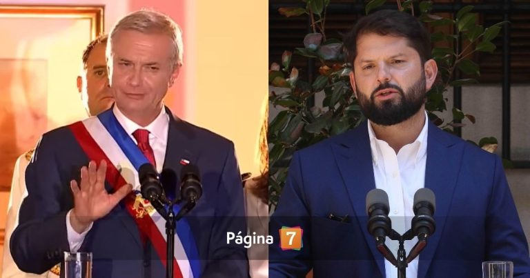 La llamativa reacción del presidente Kast por gritos contra Boric en su primer discurso en La Moneda