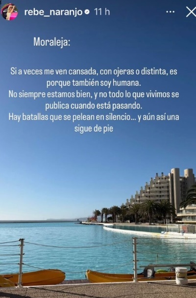 La reflexión de Rebeca Naranjo, pareja de Nano Calderón