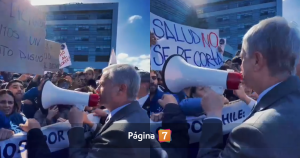 Kast con megáfono en mano ante protestas por posibles recortes