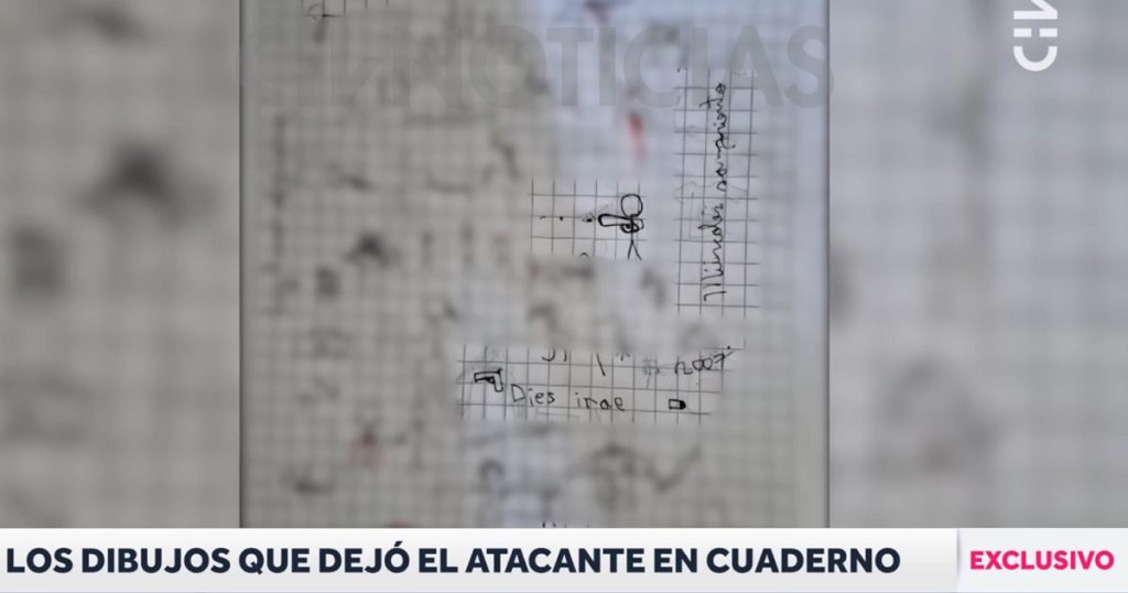 Los dibujos del joven que aasesinó a inspectora en colegio de Calama