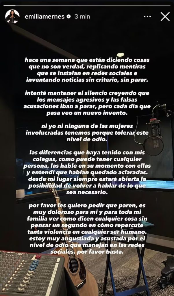 Tini Stoessel rompe el silencio entre lágrimas y ....su conflicto con Emilia Mernes 