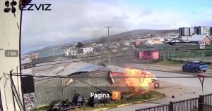 Video muestra grave explosión en taller de Punta Arenas: dejó a una persona con graves quemaduras