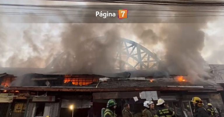Gran incendio arrasa con galería comercial en pleno centro de Concepción