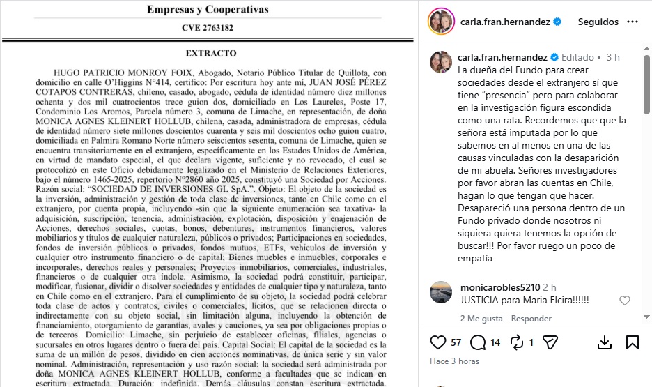 Nieta de María Ercira Contreras areemetió contra dueña del fundo Las Tórtolas 