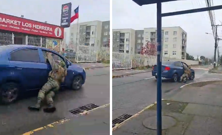 Carabinero fue arrastrado por vehículo durante operativo en Chiguayante: colgó desde ventana