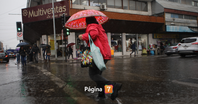 Emiten aviso meteorológico por lluvias de hasta 55 mm en cinco regiones del centro y sur del país