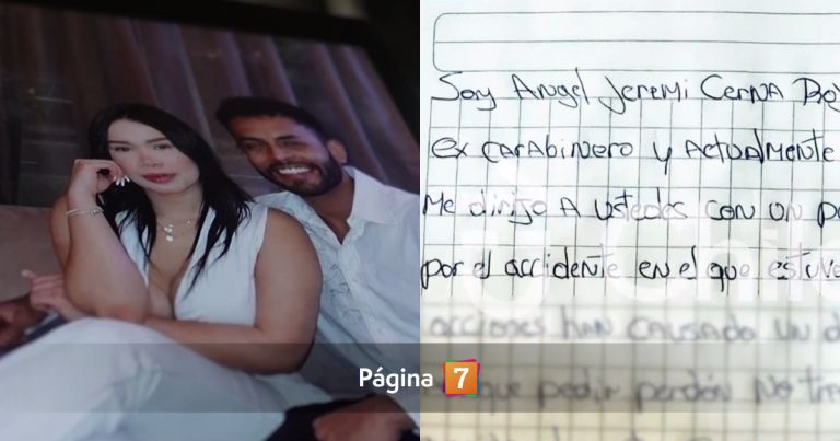Excarabinero que chocó ebrio y asesinó a joven en Santiago escribió sentida carta: 