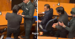 Captan el momento en que esposan a Joaquín Lavín León tras decretarse su prisión preventiva