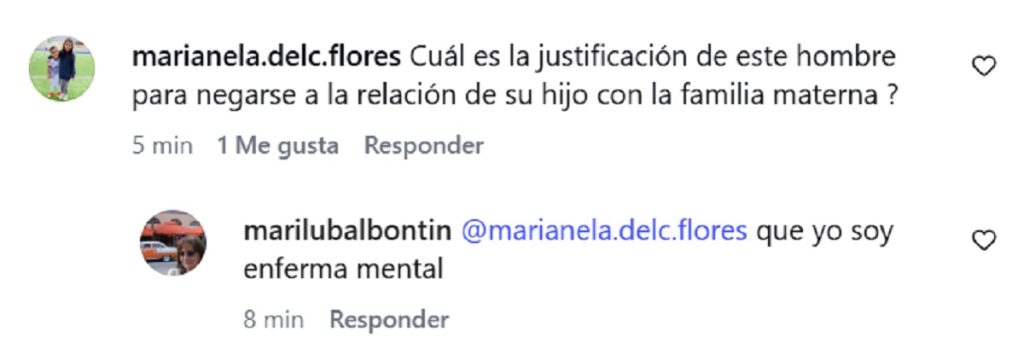 Marilú Balbntín, madre de Javiera Suárez