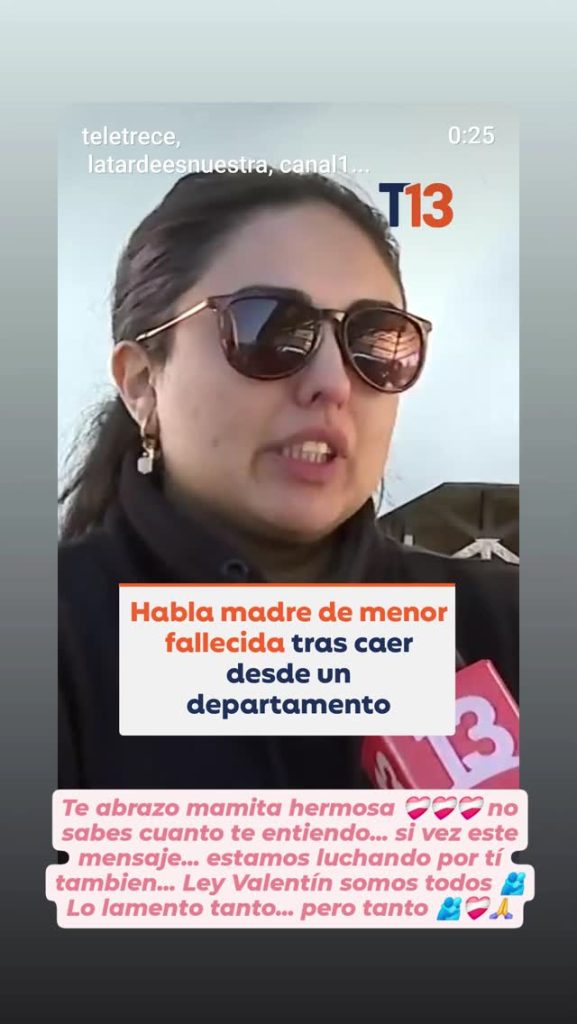 Madre de Valentín, niño que cayó de edificio en San Pedro de la Paz, envió apoyo a madre de Isidora, niña fallecida en Las Condes