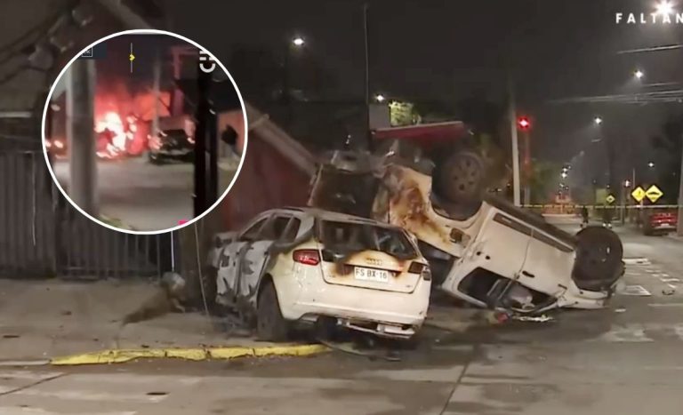 Persecución policial en La Florida terminó con vehículos incendiados y un detenido por droga