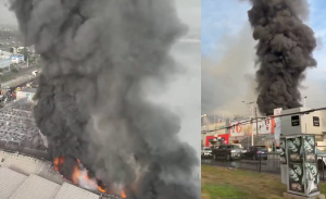 Impactantes videos captaron el gigantesco incendio en Cerrillos que movilizó a 44 carros de Bomberos