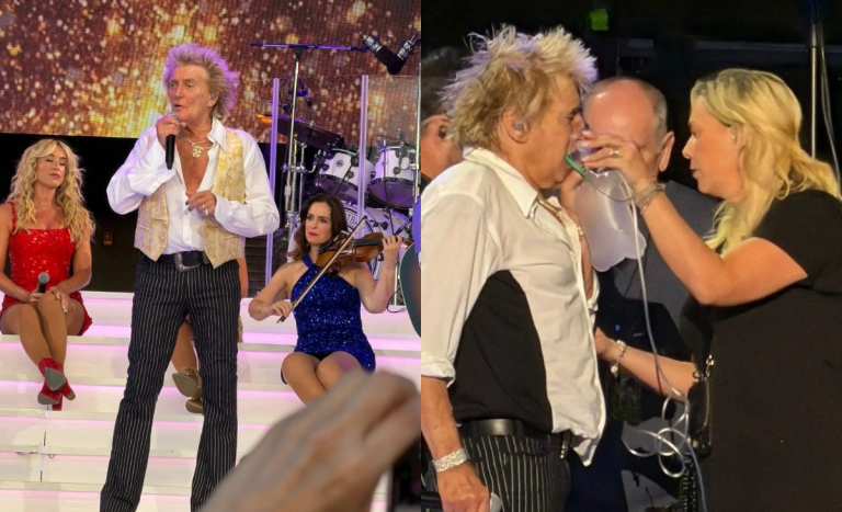 Rod Stewart tuvo que ser asisitido con oxígeno en pleno show en EE.UU: estuvo cerca de desmayarse