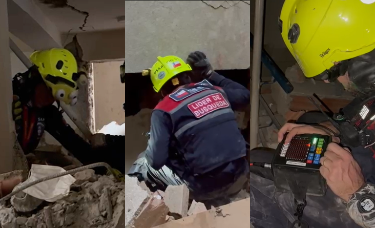 Así trabajan los bomberos chilenos en Venezuela: viajaron a apoyar labores de búsqueda y rescate