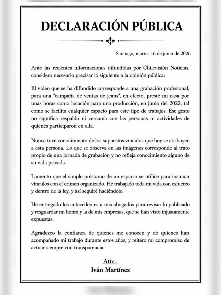 Declaración pública de Iván Martínez