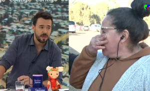 Pobladora de toma de San Antonio se quebró en pantalla tras tenso cruce con Andrea Arístegui