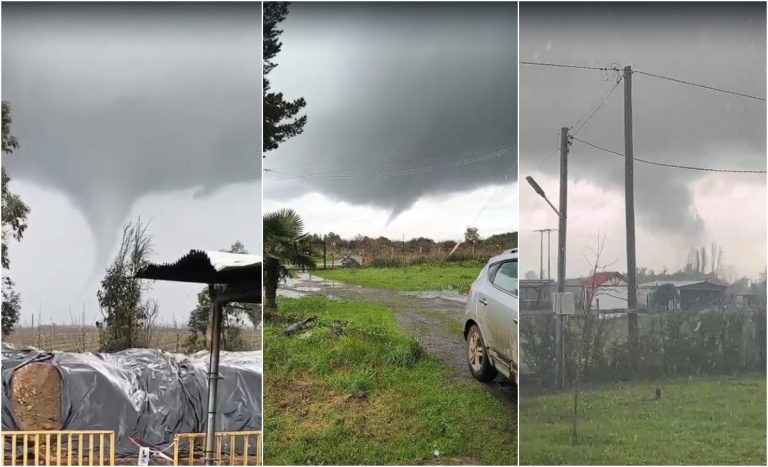 Registran al menos 3 nubes tornádicas en la región de Ñuble: provocaron diversos daños