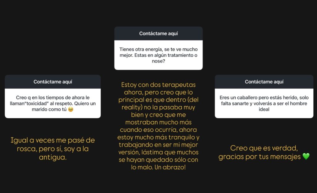 Mensajes de Álvaro Ballero en Instagram