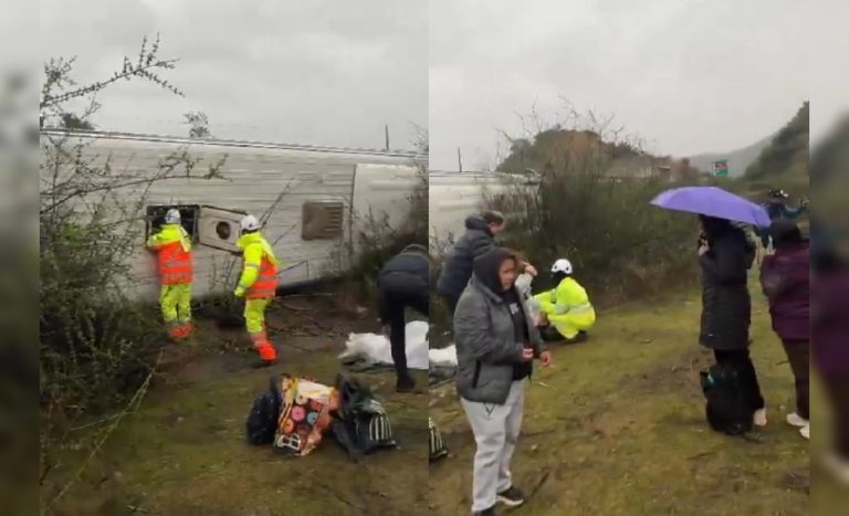 Bus se volcó en la Ruta 68 en medio de intensa lluvia: hay 17 heridos