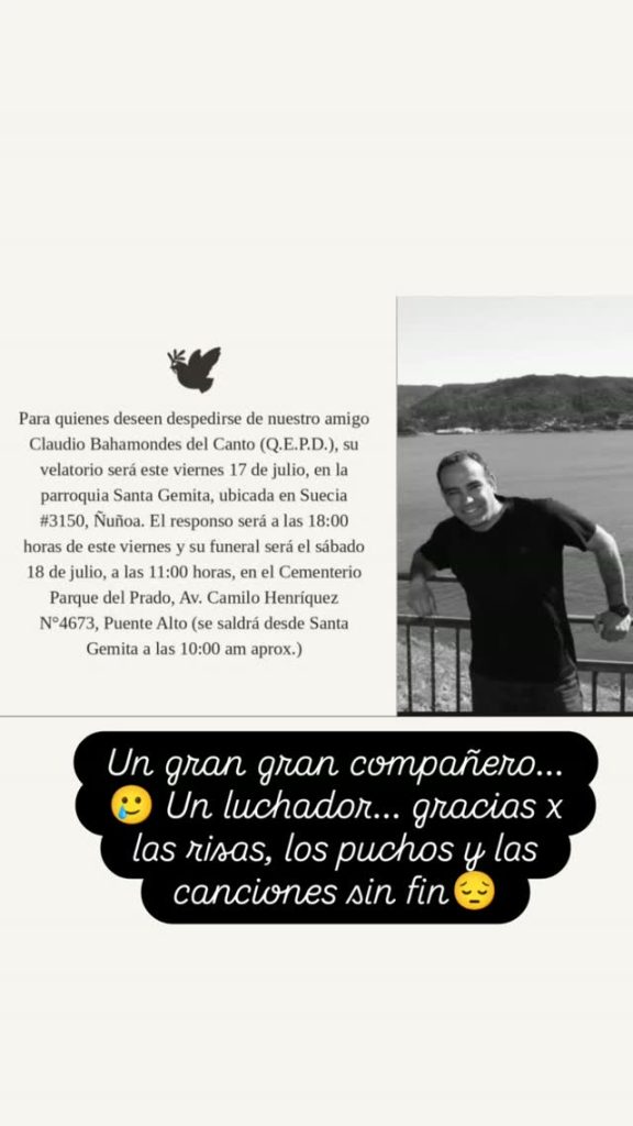 Muere experiodista de TVN, Claudio Bahamondes