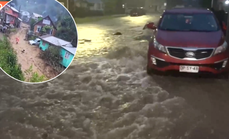 Estero desbordado, remoción de masa y viviendas anegadas: lluvias en Los Ríos causan graves estragos