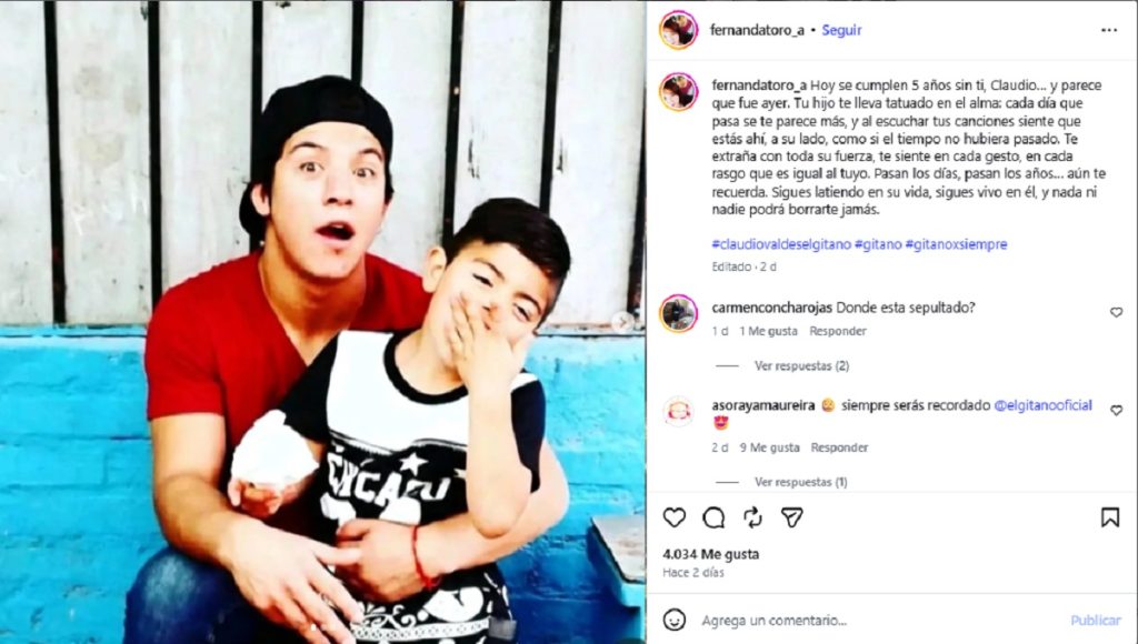 A 5 años de la muerte de Claudio Valdés, El Gitano: madre de su hijo dedicó conmovedor mensaje