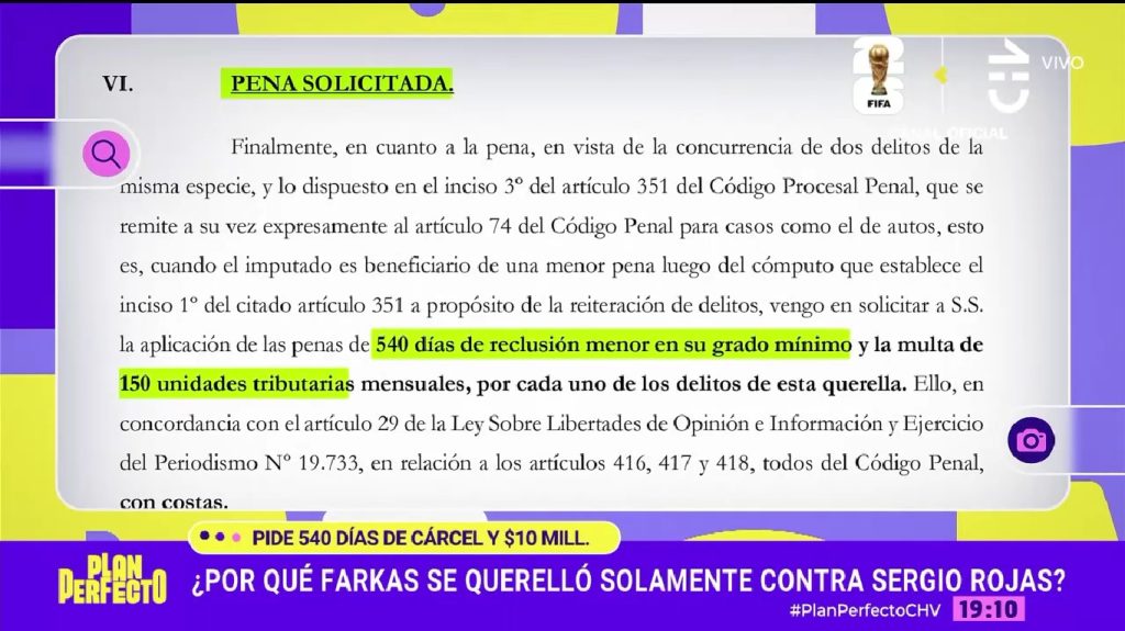 querella de Farkas contra Sergio Rojas