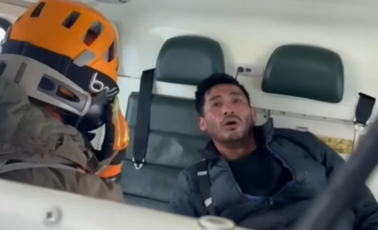 Las primeras imágenes de 'El Chino', uno de los extraviados en Cajón del Maipo: así fue su rescate