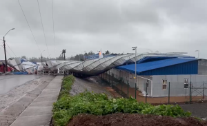 Techumbre de escuela de Punta de Parra se desprendió y terminó en la calle tras fuerte temporal