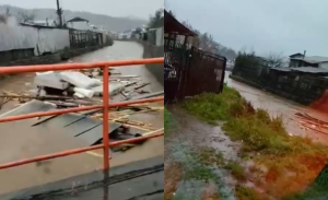 Video muestra cómo vivienda es arrastrada por el río Curanilahue ante intenso sistema frontal