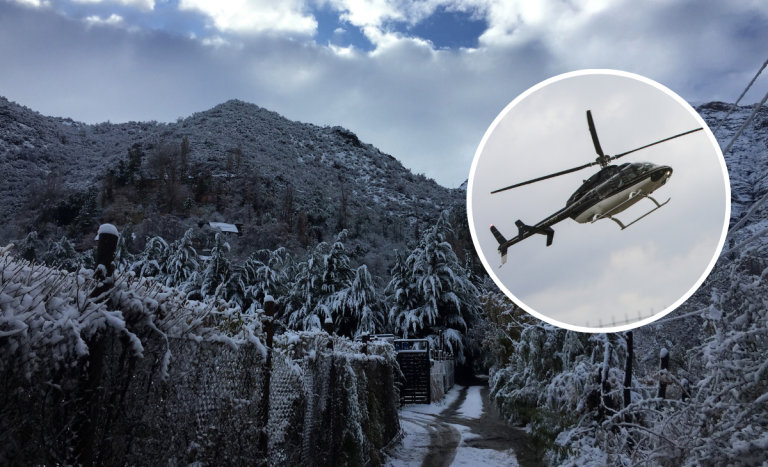 Reportan la caída de un helicóptero en el Cajón del Maipo con grupo de turistas a bordo