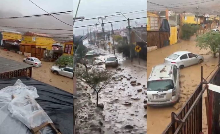 Dramático video mostró paso de aluvión en Tocopilla: arrastró vehículos y obligó a evacuar sectores