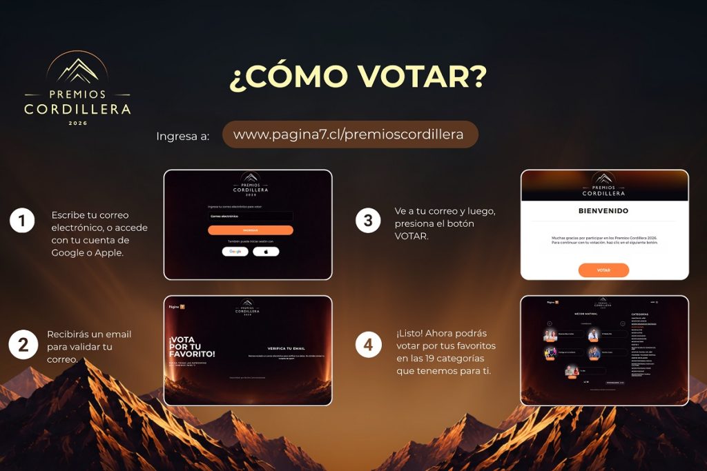 ¿Cómo votar en los Premios Cordillera 2026?