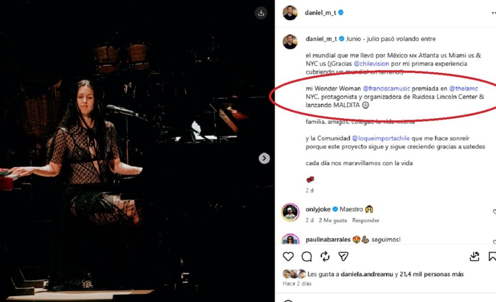 Daniel Matamala dedicó romántico mensaje a Francisca Valenzuela