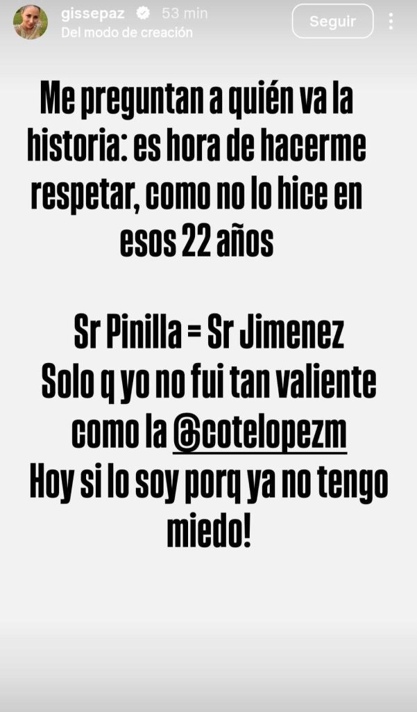 Gissella Gallardo y su publicación en torno a escándalo de Luis Jiménez, Coté López y Gala