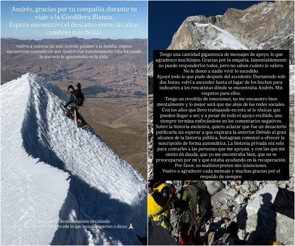 Michael Millán recordó a Andrés Regueira, quien murió tras caer en montaña de Perú