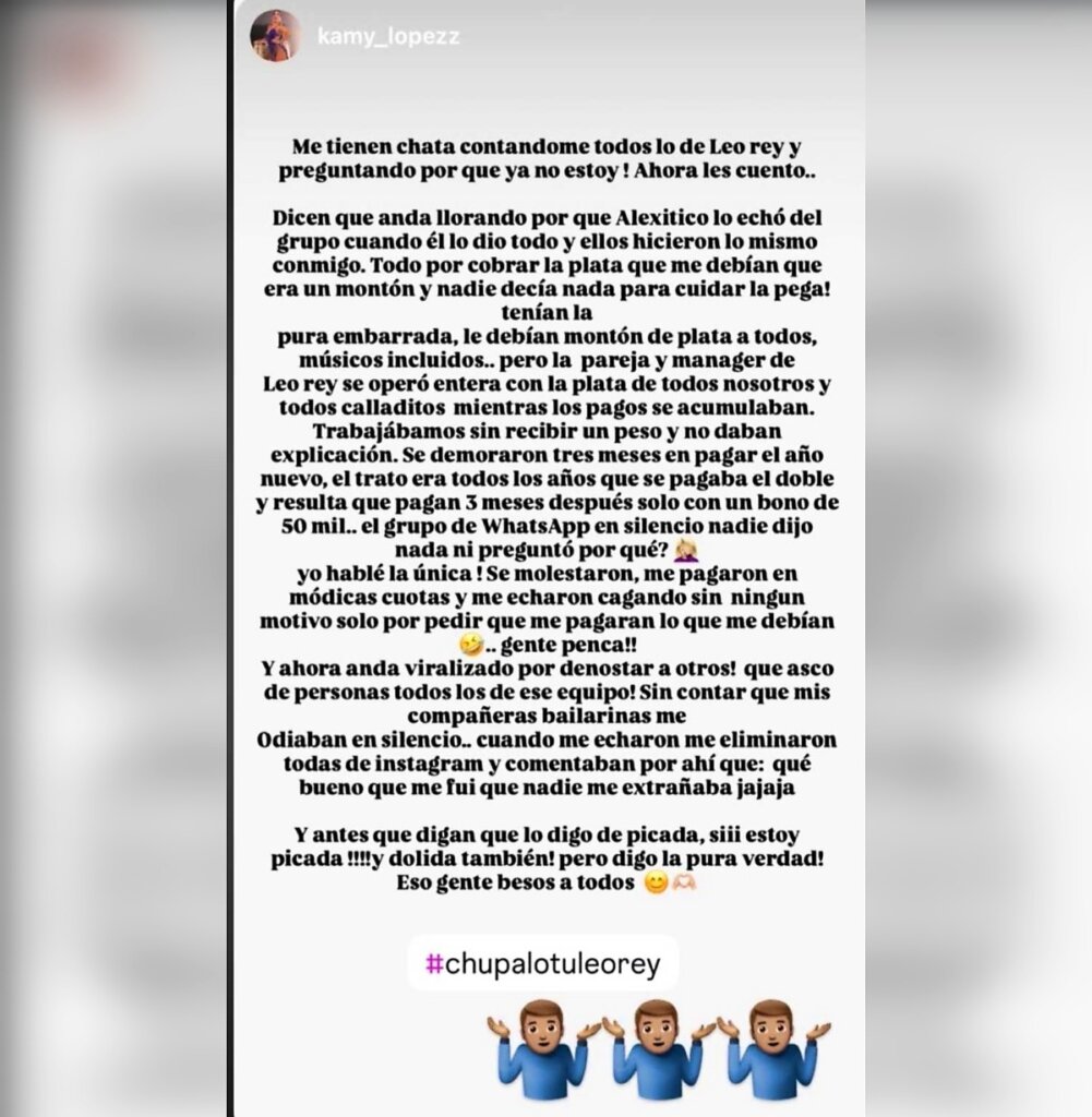 Bailarina se lanzó contra Leo Rey y La Noche tras polémica viral: "Tenían la pura embarrada"