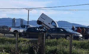 Colisión múltiple involucró a siete vehículos en Ruta 5 Sur a la altura de Maule