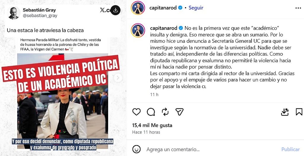 Diputada Rodríguez denuncia amenazante mensaje de académico UC