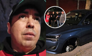 Influencer quedó con su auto en el suelo y sin ruedas: seguidores llegaron a ayudarlo tras robo