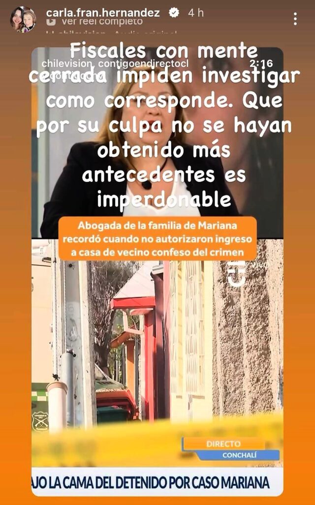 Nieta de María Ercira apuntó a "imperdonable" error en caso de Mariana Sepúlveda