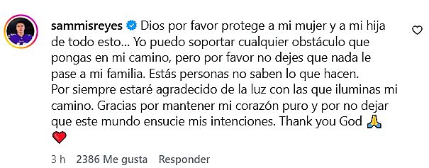 Sammis Reyes reaccionó a supuesta infidelidad a Emilia Dides