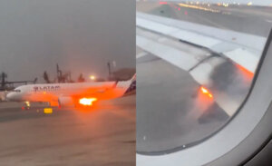 Avión Latam sufrió desperfecto antes de despegar a Perú una de sus alas se incendió