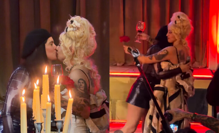 Mon Laferte celebró su nuevo disco con grandes invitadas y un inesperado beso con Javiera Mena