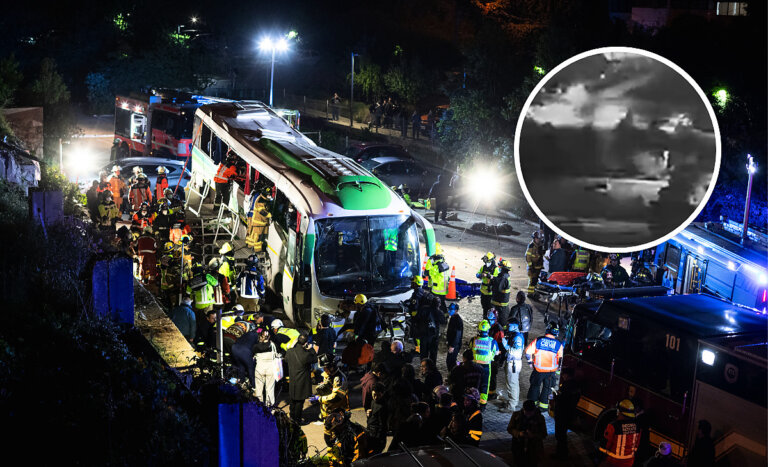 Cámara captó momento en que bus se desbarrancó en Valparaíso: tribunal amplió detención de chofer